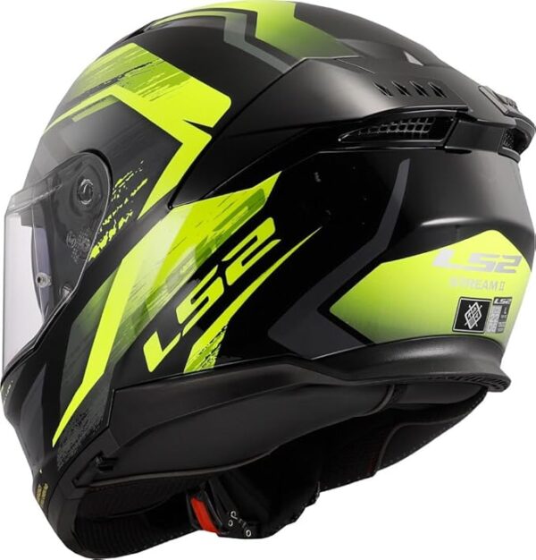 CASCO LS2 FF808 STREAM II FURY NEGRO AMARILLO - Imagen 4