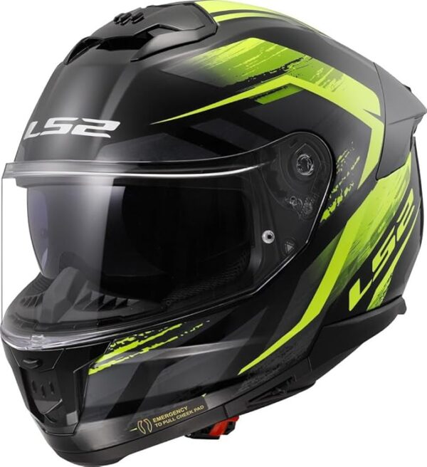 CASCO LS2 FF808 STREAM II FURY NEGRO AMARILLO