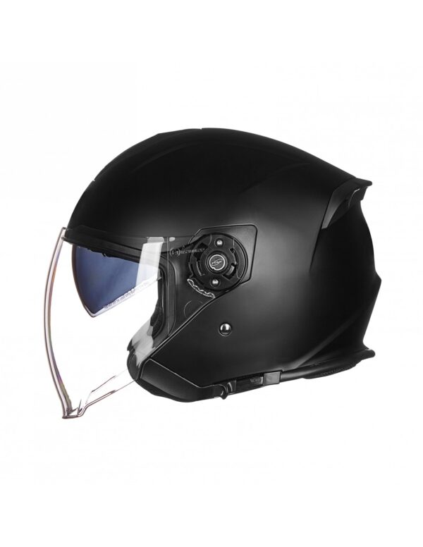 CASCO JET NEGRO MATE CON GAFA SOLAR HOMOLOGACION 22.06 - Imagen 2