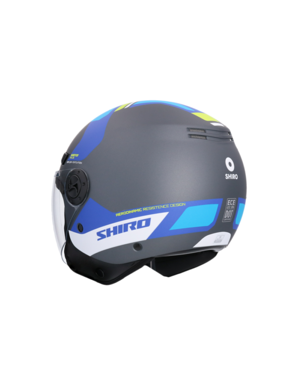 CASCO SHIRO KIOTO KALOS TITANIUM MATE AZUL - Imagen 3