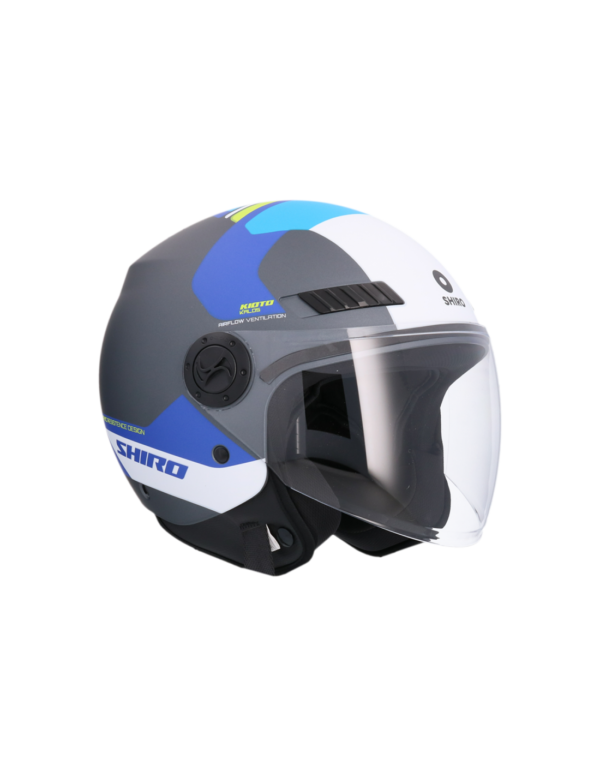 CASCO SHIRO KIOTO KALOS TITANIUM MATE AZUL - Imagen 7